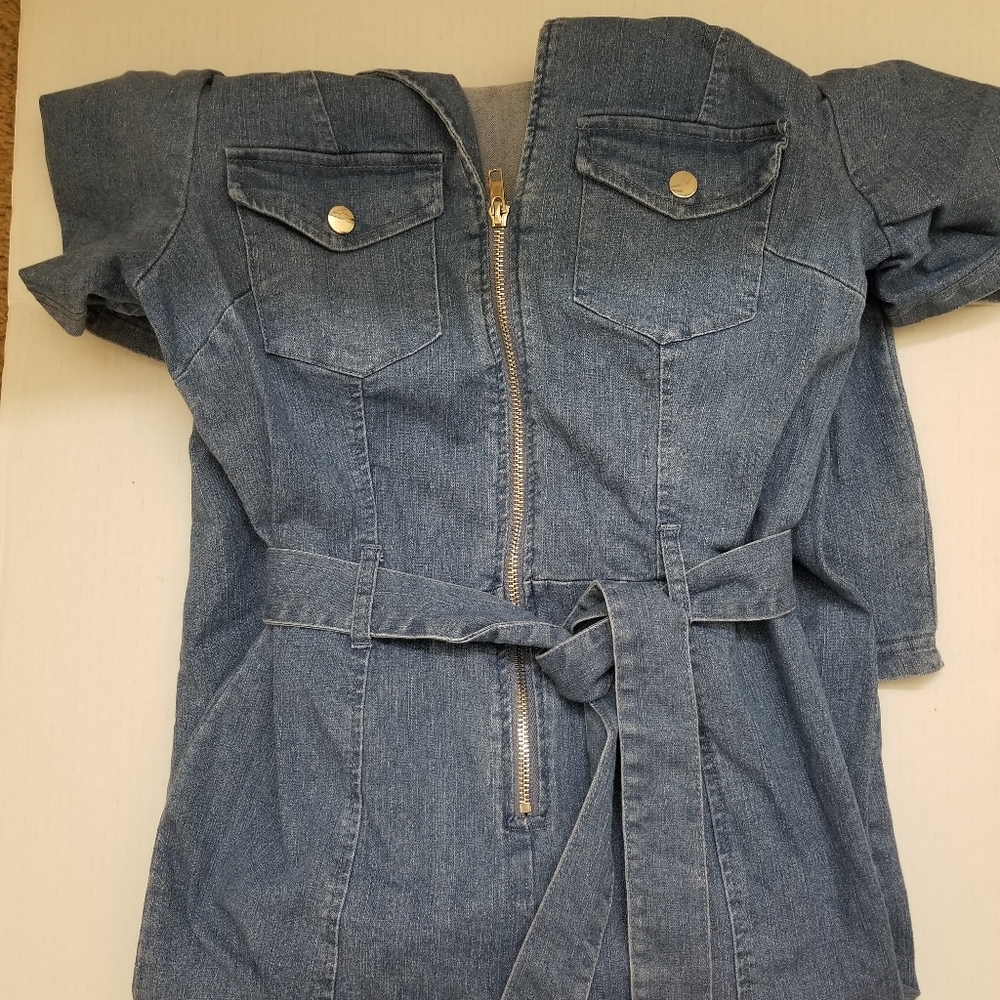 Like New Denim jumpsuit - Picture 3 of 7